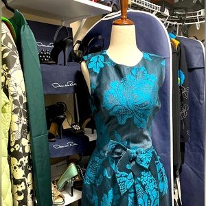 Oscar de la Renta Bow accent midi dress